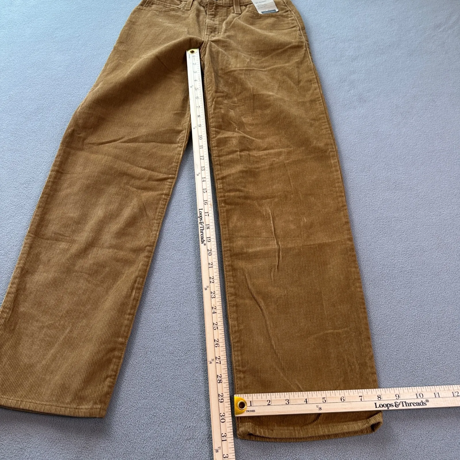 NWT Levis 94 Baggy Corduroy Jeans Womens 25x31 Brown Pants Mid Rise Straight Leg - Image 4