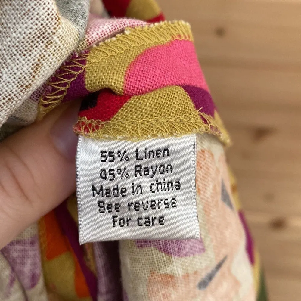 NWT Vintage Talbots Size 6 Linen Rayon Blend Floral Tank Dress Deadstock - Image 13