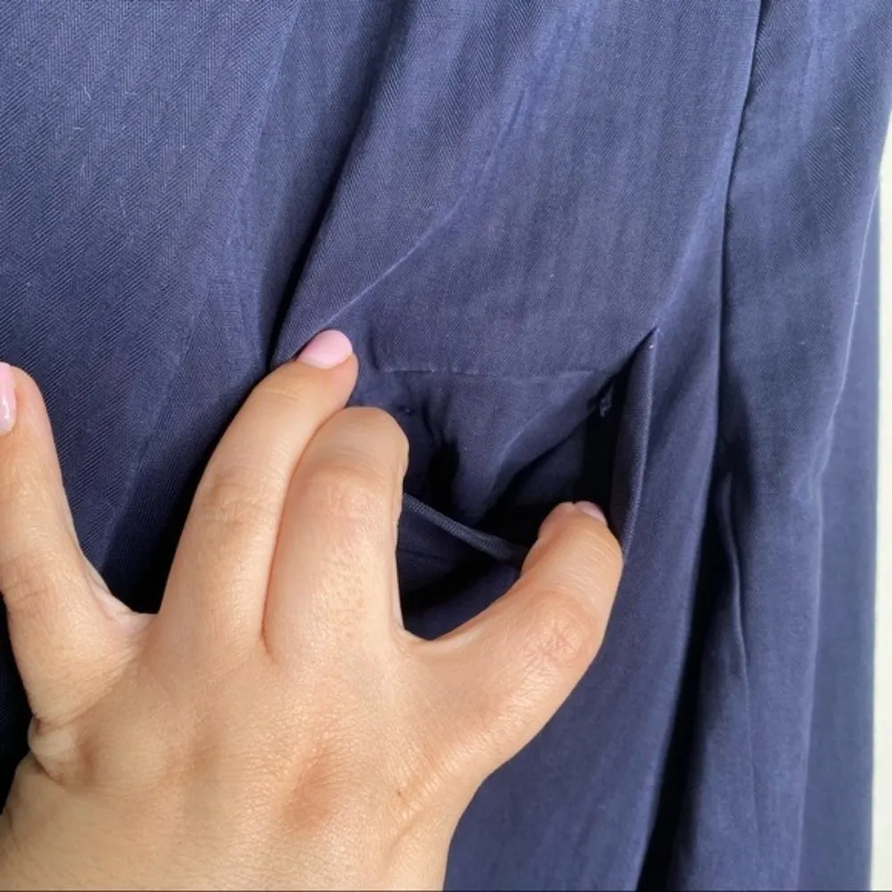 Something Navy Drapey Double Breasted Blazer in Navy Night Size Medium - Image 7