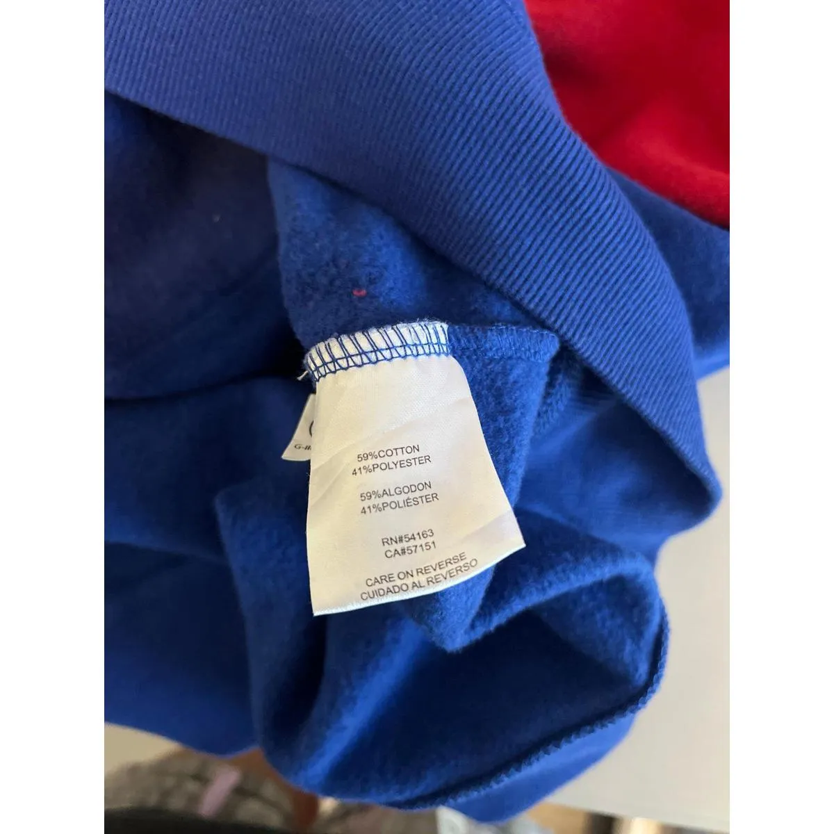 NFL Team Apparel NY Giants Hoodie Blue/Red Size XXL *Flaw - Image 8