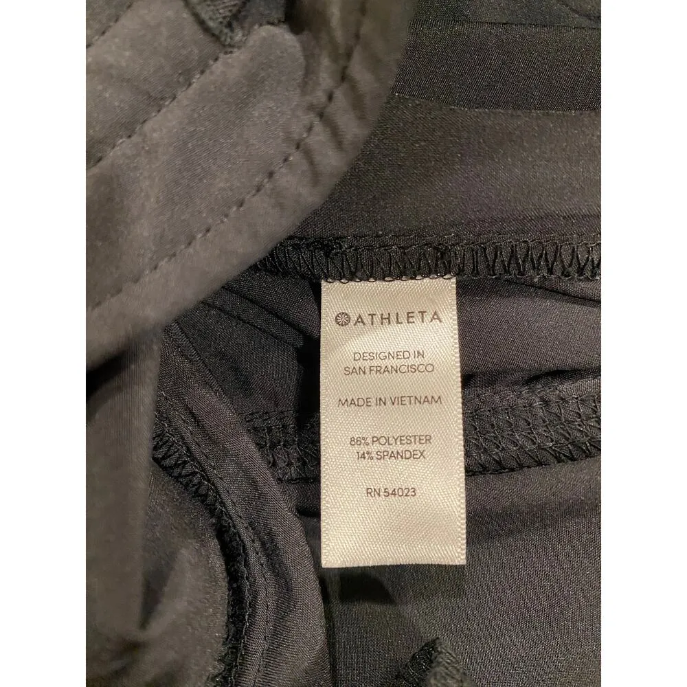 Athleta Elastic Waist Drawstring La Viva Capri Cropped Pant Black Women's Size 4 - Image 11