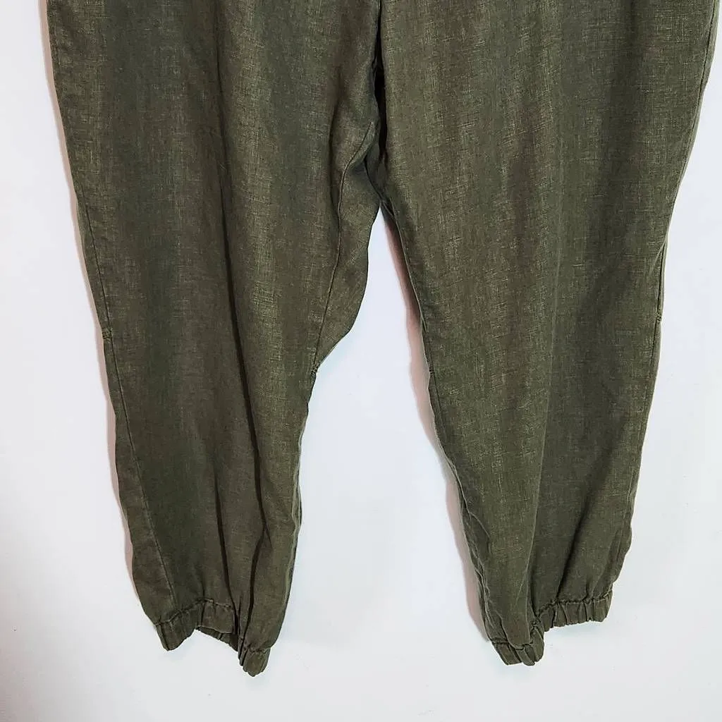 Sanctuary Army Green Linen Joggers Size 18W Sanctuary Green Linen Pants - Image 4