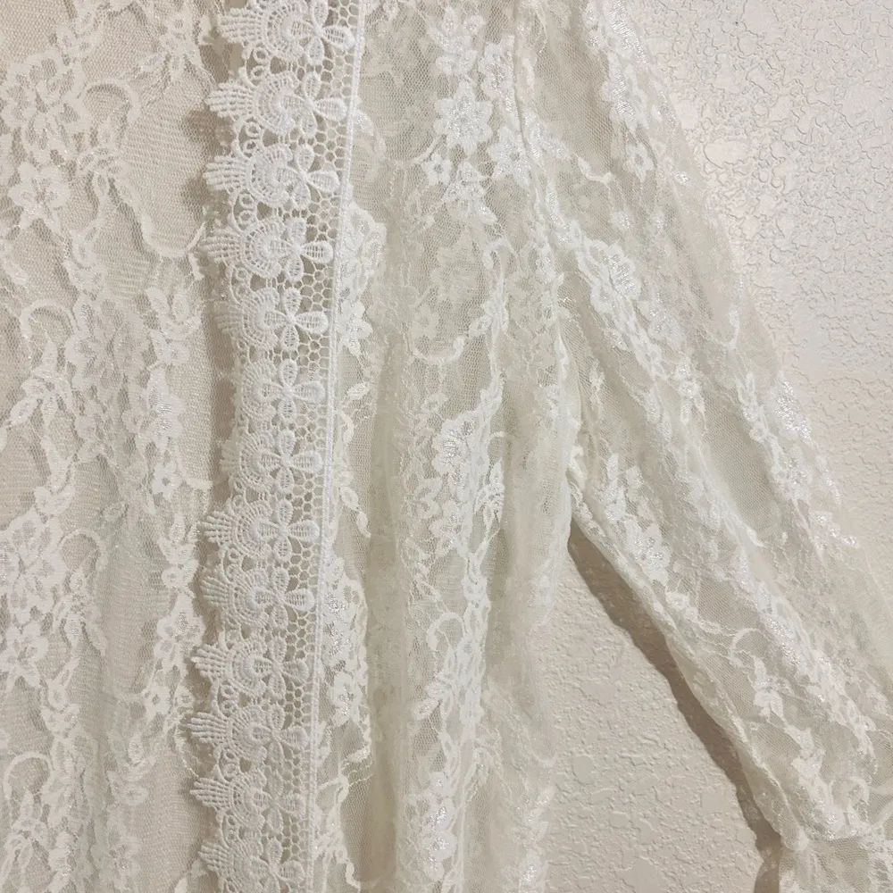 POLLI Y ESTHER  Cream Lace Kimono Cardigan - Image 3