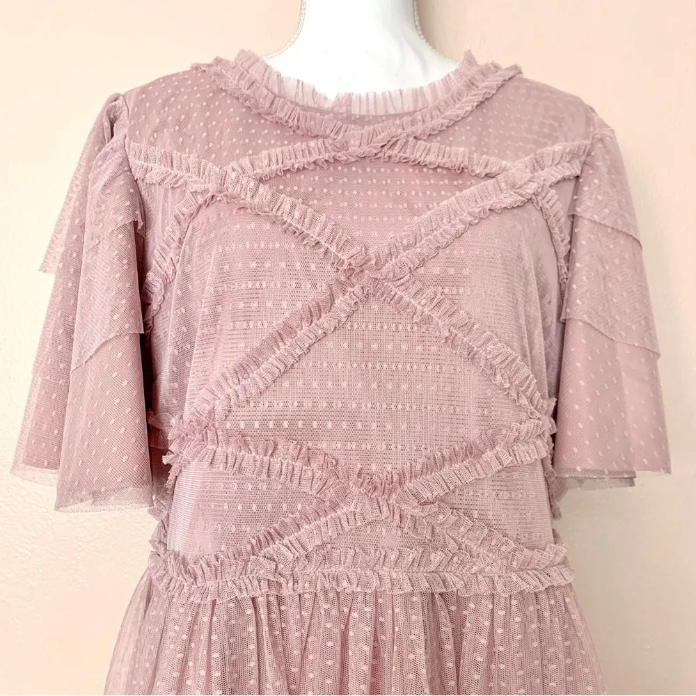 Ivy City Co Blush Pink Polkadot Ruffled Layered Tulle Dress - Image 2