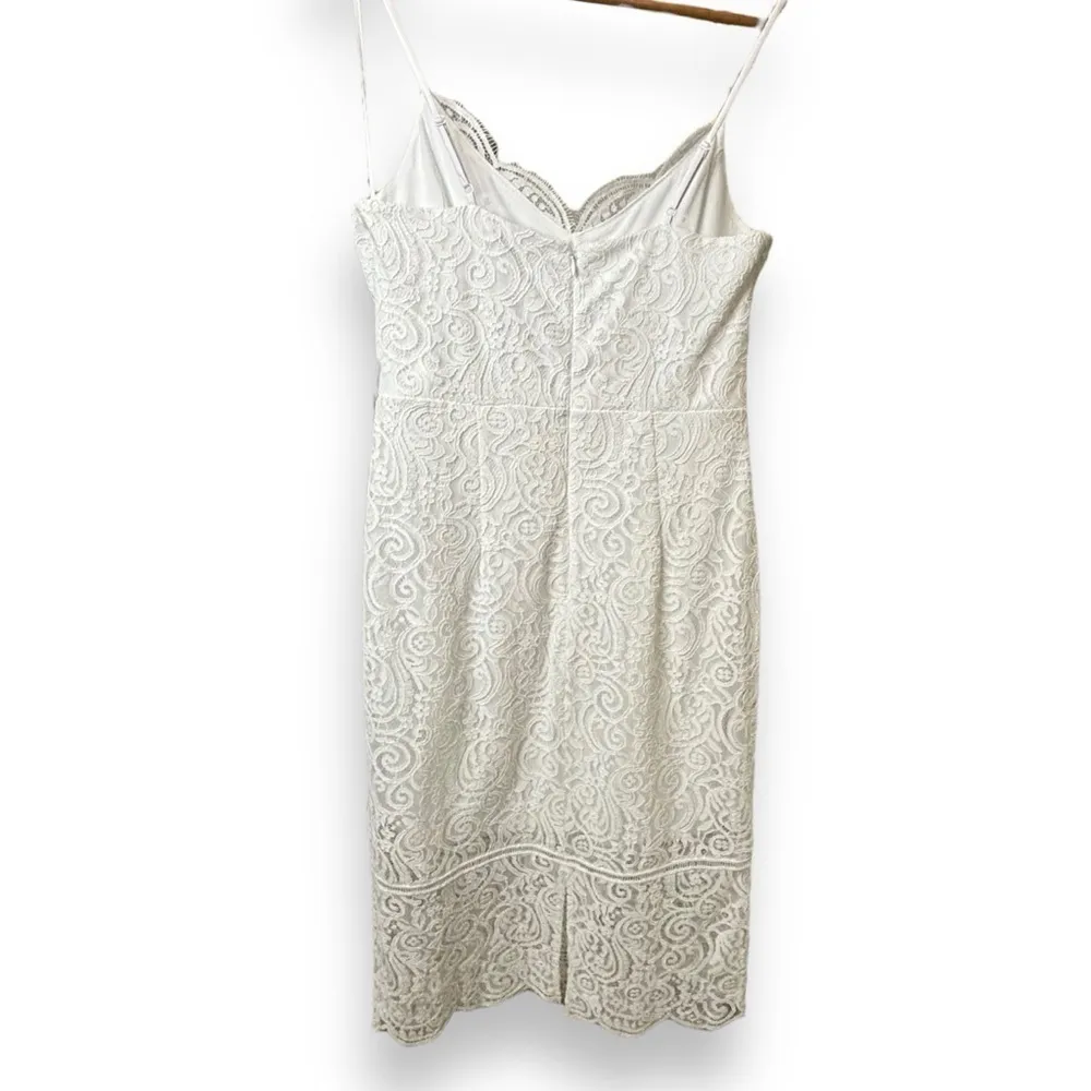 NWT Express White Scalloped Lace Formal Bachelorette Wedding Midi Dress - Medium - Image 6