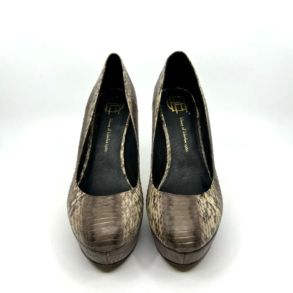House of Harlow 1960 Nora Snakeskin Pumps Women's 10 US - Image 4