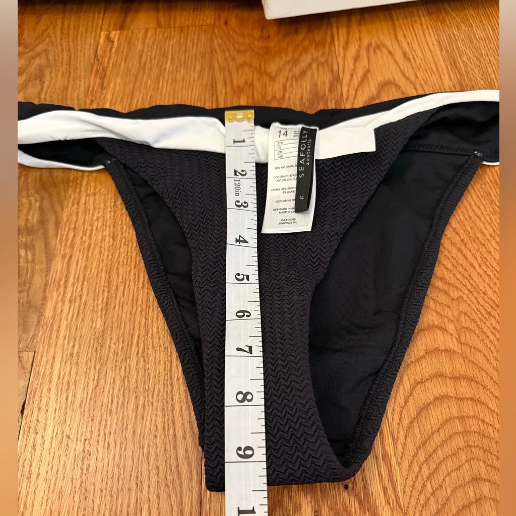Seafolly Swim Black and White Bikini Bottoms size US 10 - Image 6