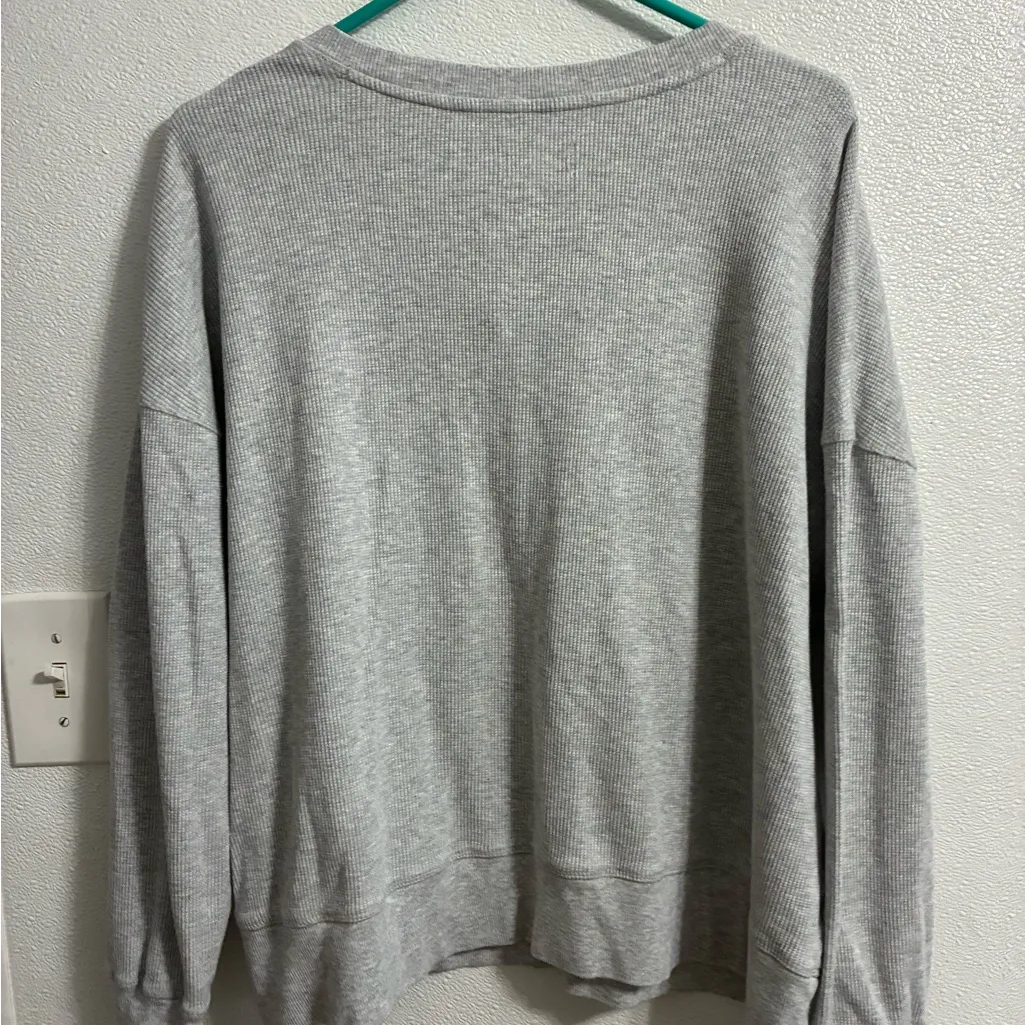 Lou & Grey Light Gray Henley Sweatshirt - Image 2