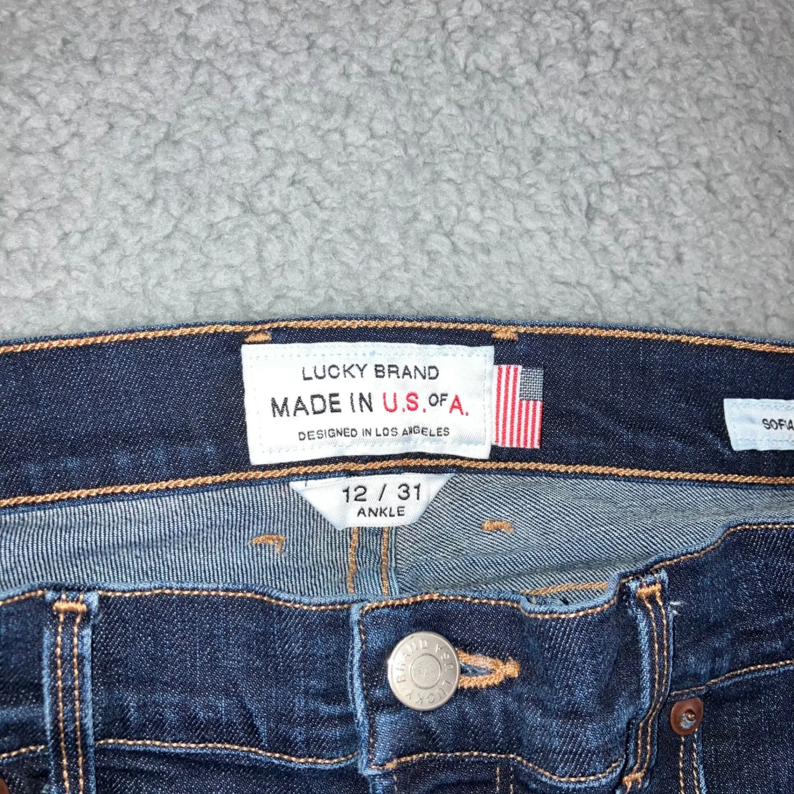 Lucky Brand Jeans Women 12 31 Ankle White Oak Cone Denim Dark Wash Pants - Image 9