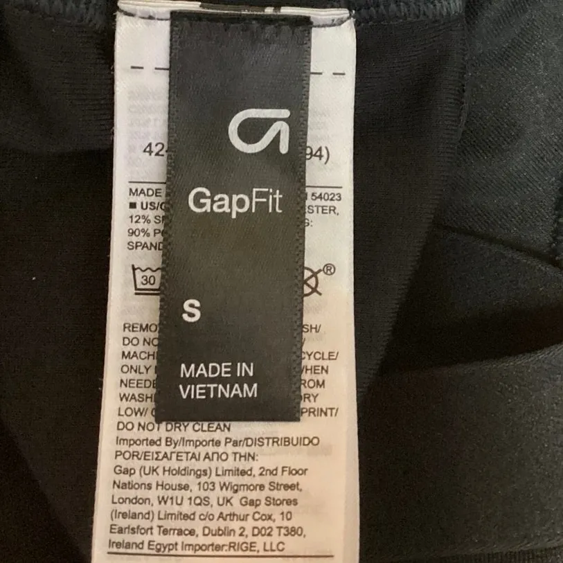 Gap Fit Blue Built In Sports Bra Round Neck Tie Hem Workout Crop Top Size S - Image 4