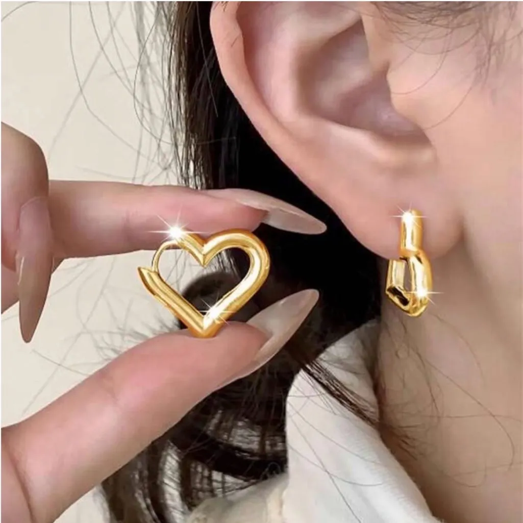 NWT Gold Heart-Shaped Earrings - Image 3
