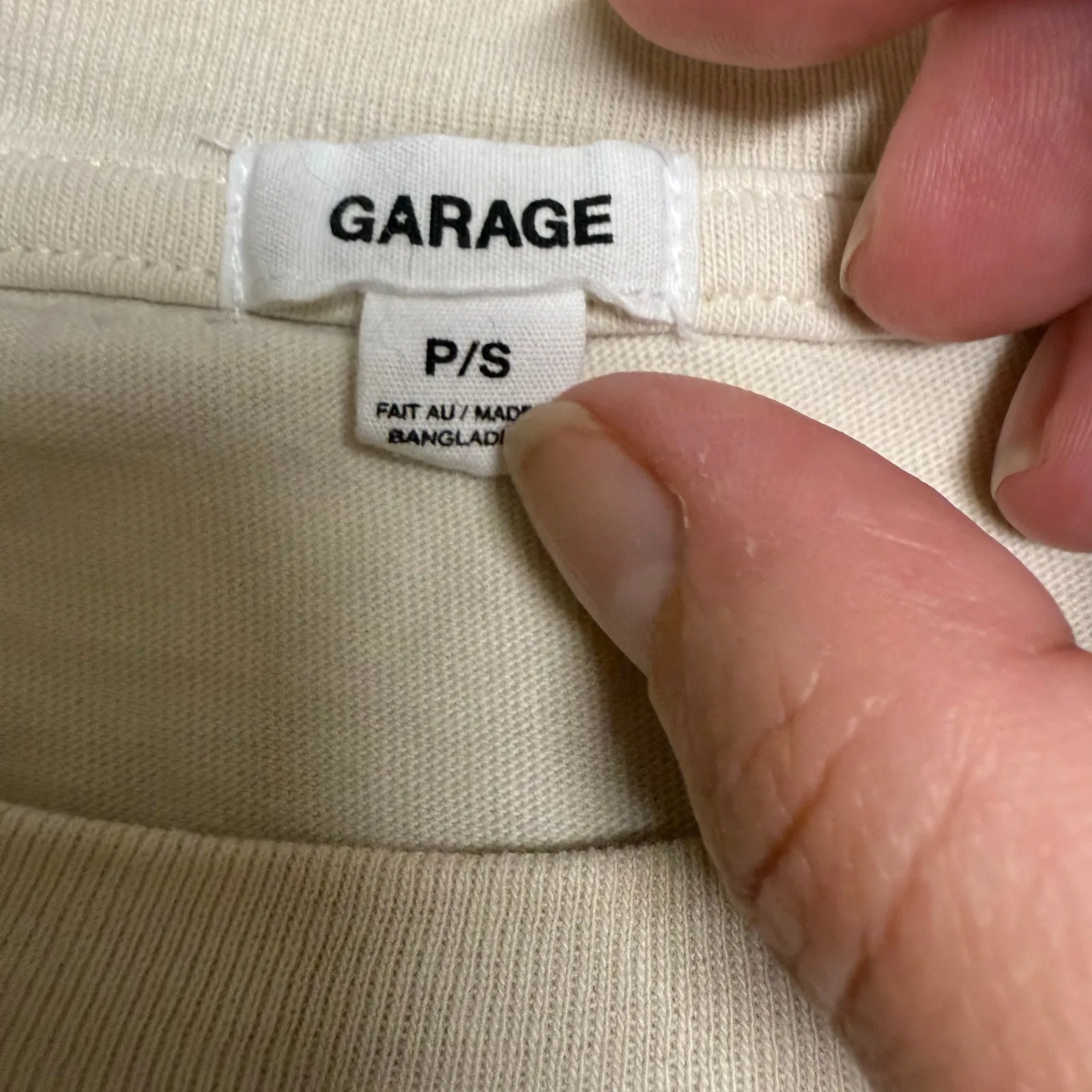 5/$35   Garage Womens Cropped‎ Tee Sz S Cream Motorcycle Snake Desert Tour 1997 - Image 3