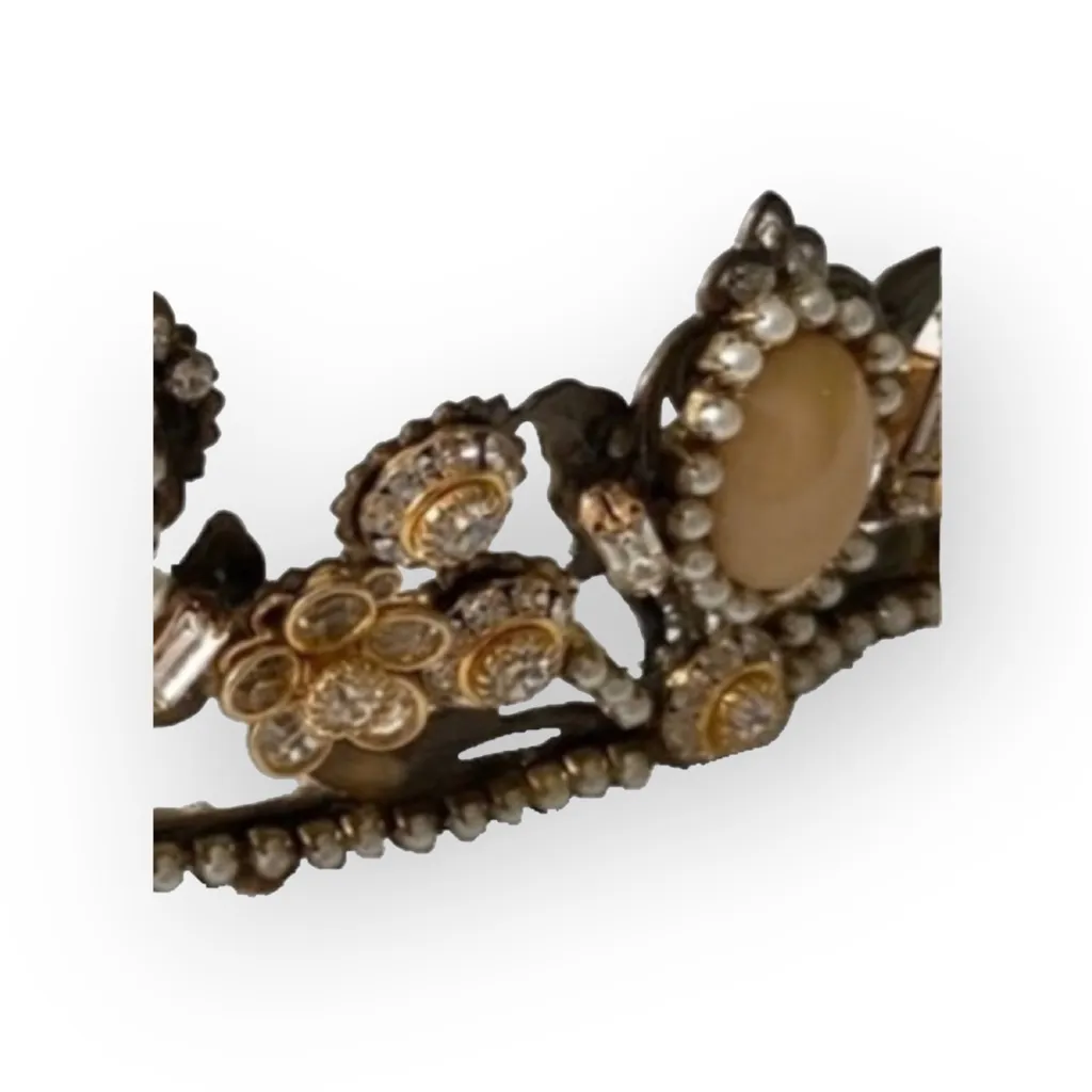 Vintage: Mari Elena ❤︎︎ Luxe Moonstone Swarovski Crystal Bridal Tiara ❤︎︎ Bronze Gold - Image 5