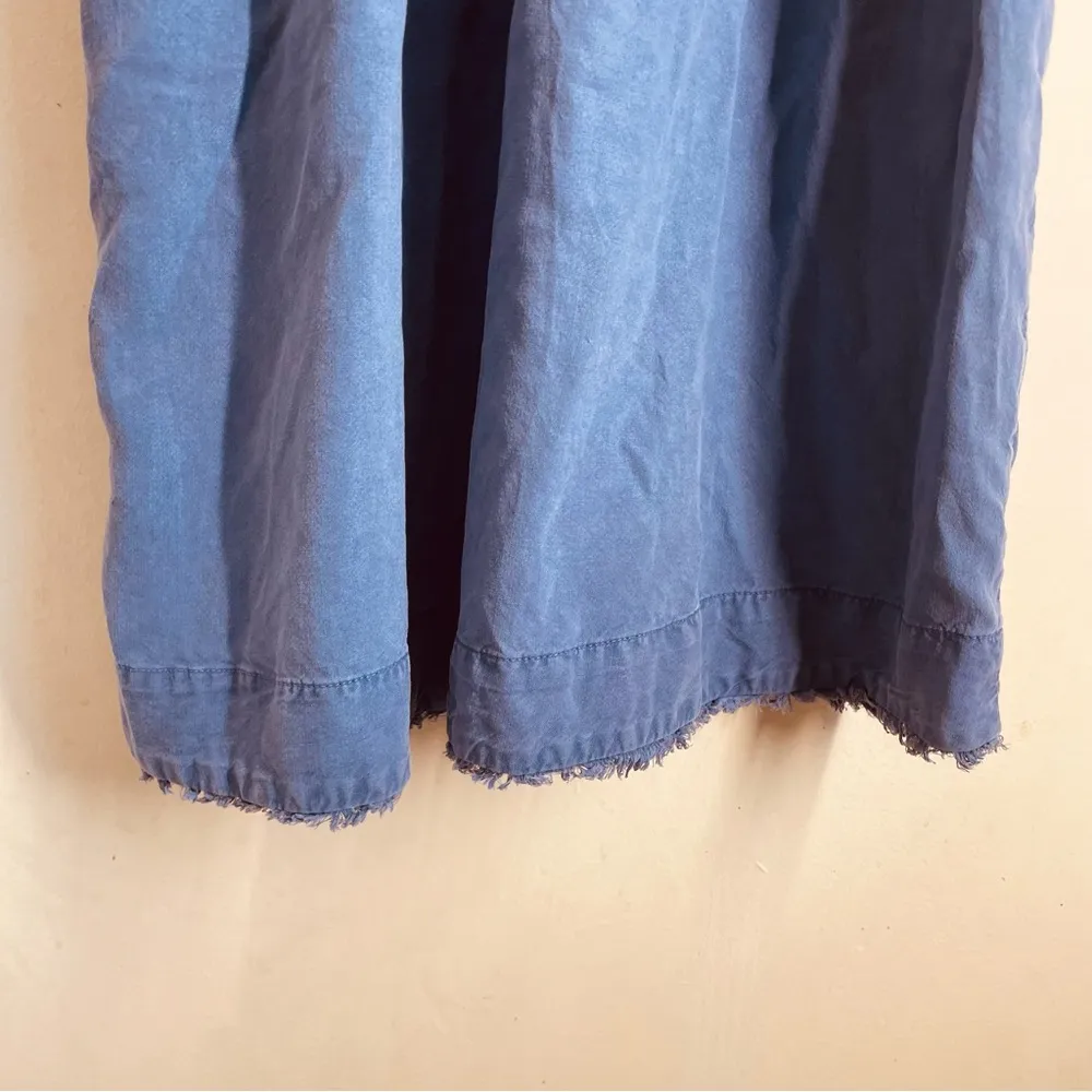 Bella Dahl Blue Sleeveless Dress Button Front size M Frayed Collar - Image 9