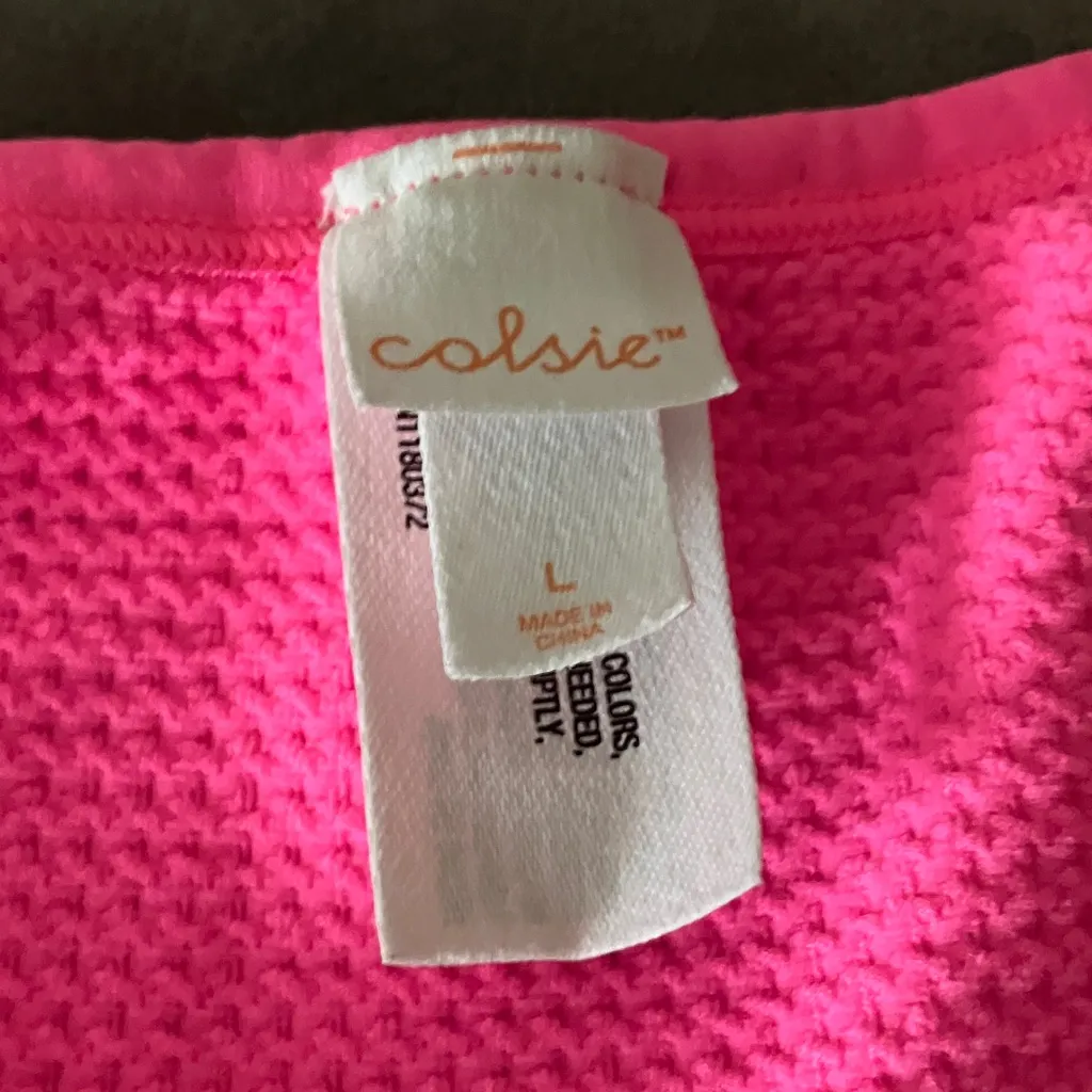 Colsie Hot Pink Short Sleeve Tee and Short Set Size L - Image 3