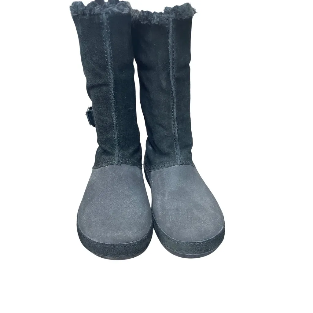 Crocs Faux Leather Fur Lined  Womans Black Mid Calf Winter boots Sz 8 SKU 9568 - Image 16