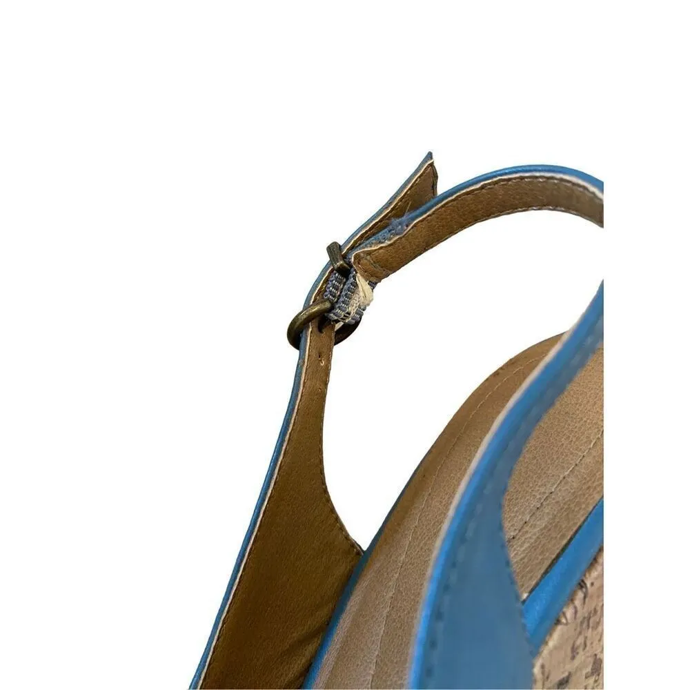 Blue Apt 9 Open Toe Wedges High Heels Beach Coastal Vacation Party - Image 6