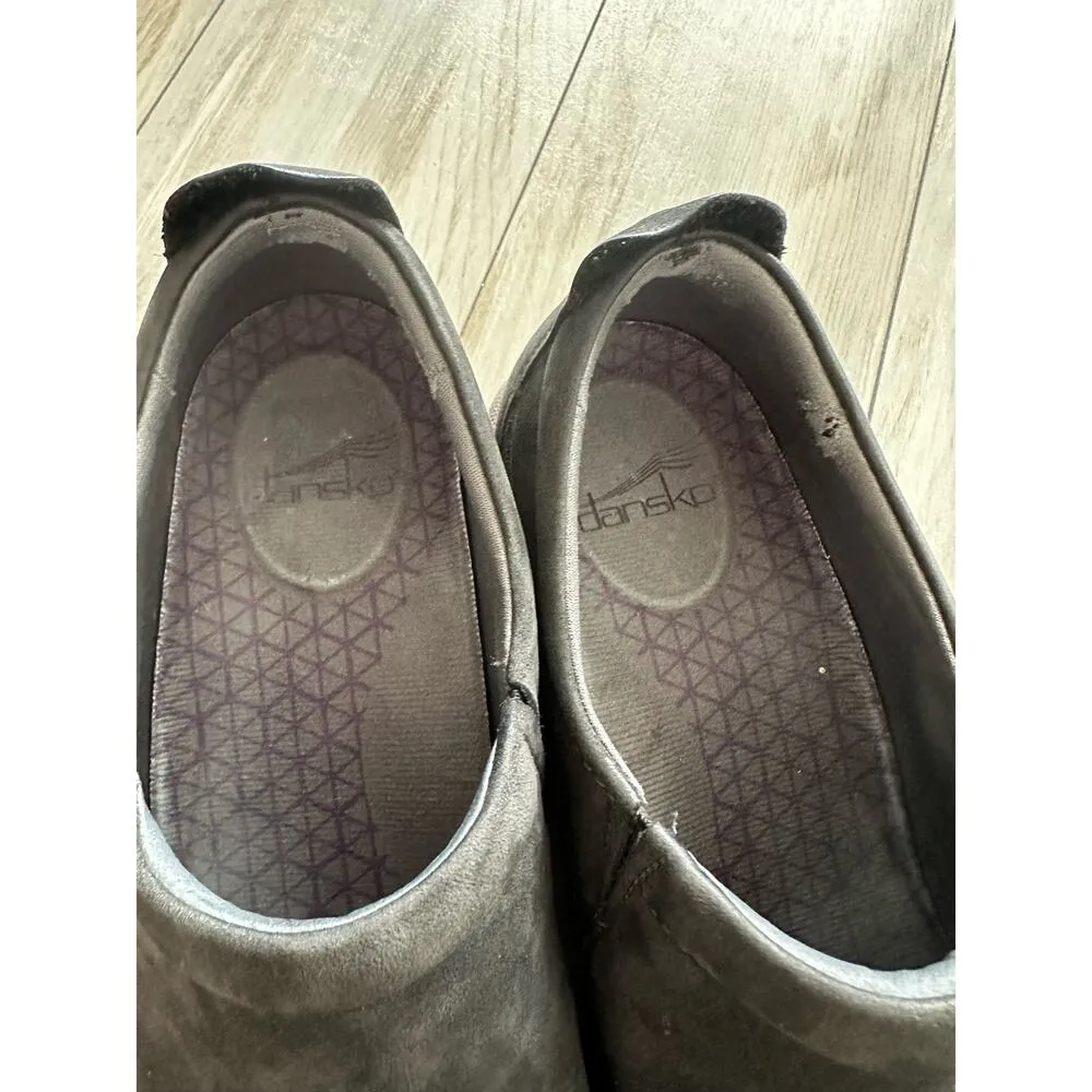 Dansko Shoes Womens 37 Patti Suede Gray Slip On Sneaker Vibram Clog Mule - Image 5