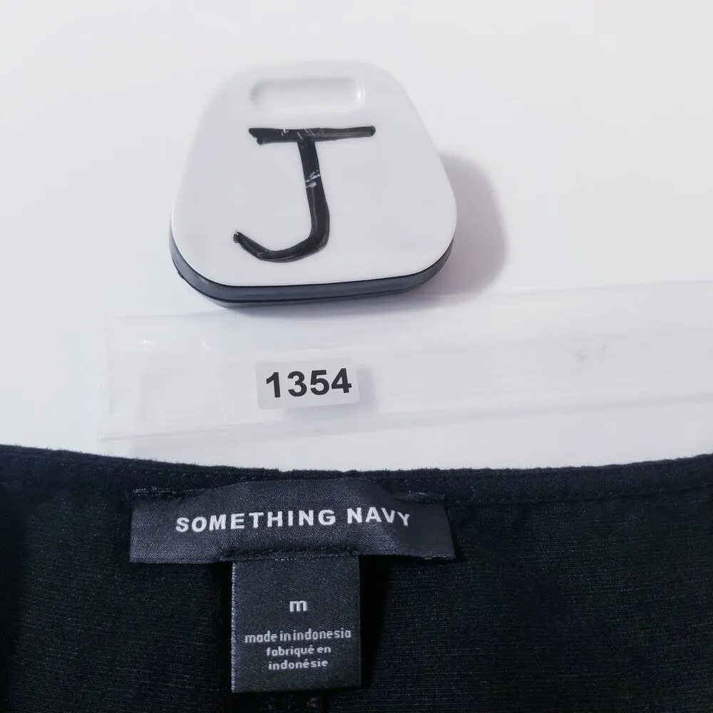 Something Navy Women size Medium Black Layered Midi Sundress Button Front - Image 12