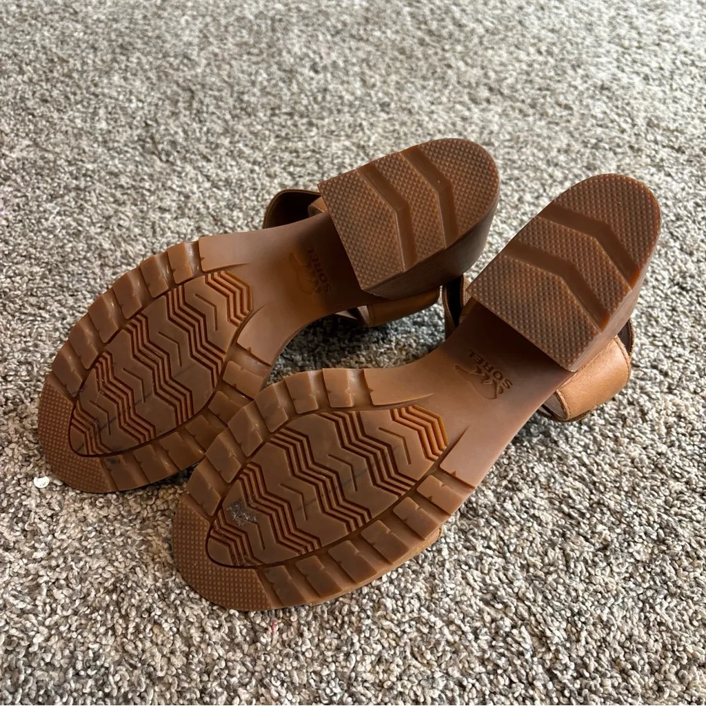 Sorel Strappy Faux Suede Block Open Toe Sandal Shoes - Image 7