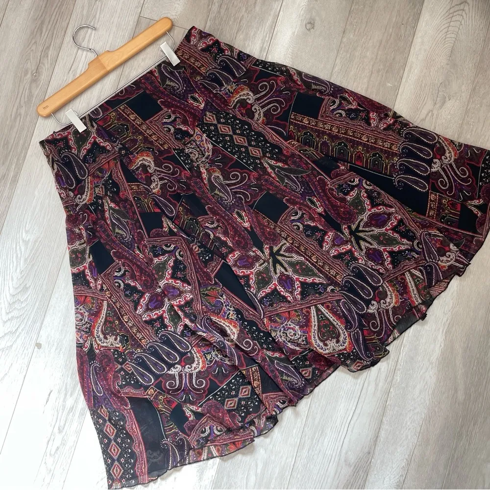 Coldwater Creek Skirt Red (medium) midi paisley colorful boho funky boho witchy - Image 7