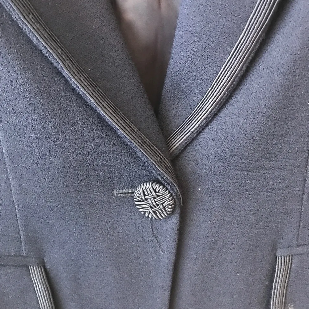 Kasper for A.S.L. Blazer 100% Wool Navy Notched Collar Button Sz 12 EUC - Image 2