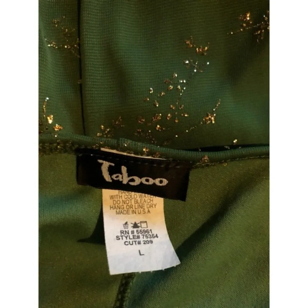 Vintage 1990s Taboo Green Sparkly Dress Asymmetrical Hem Stretchy - Image 9
