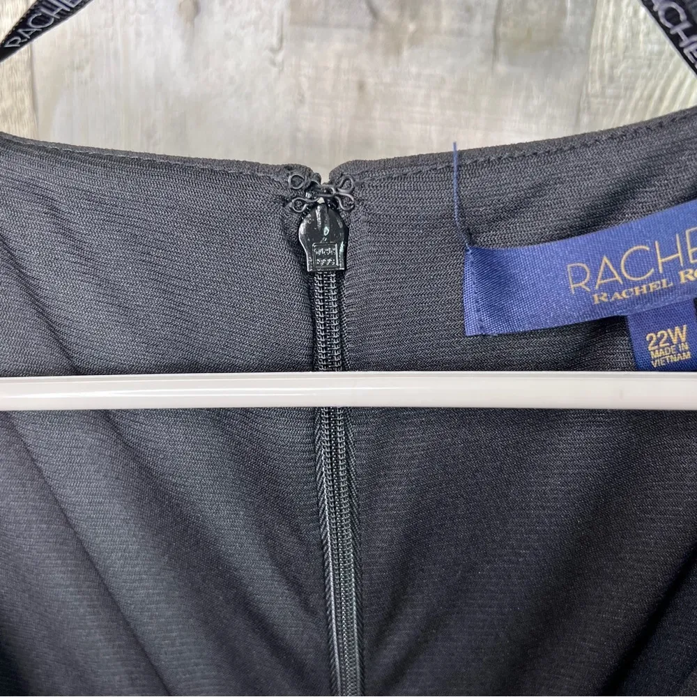 Rachel Rachel Roy Size 18W Black Surplice Peplum Bell Sleeve Party Sheath Dress - Image 11