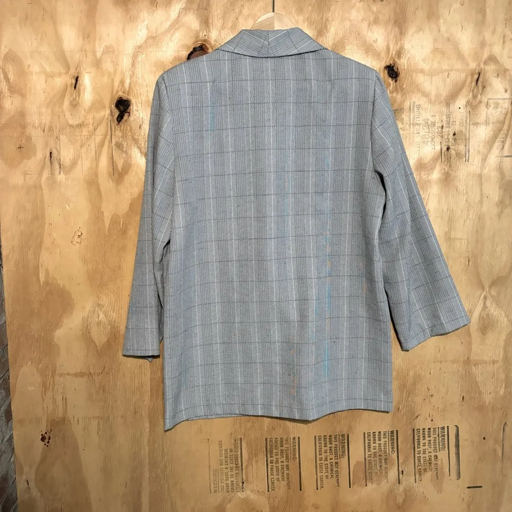 Vintage Take 1 80s Oversized Slouchy Plaid Blazer Sz 10 - Image 2