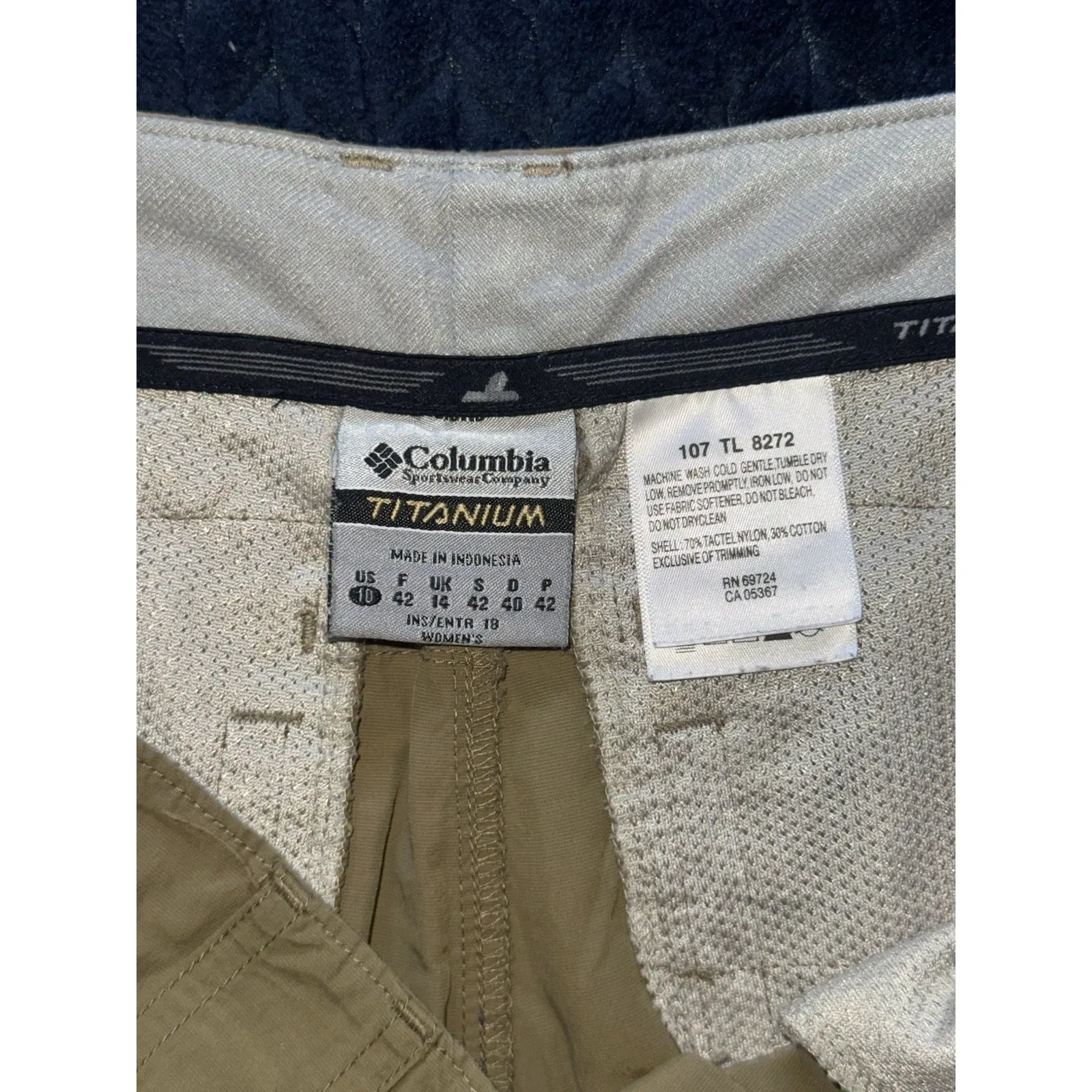 Columbia Women's Titanium Cargo Capri‎ Beige Pockets Hiking Outdoors Sz 10 - Image 6
