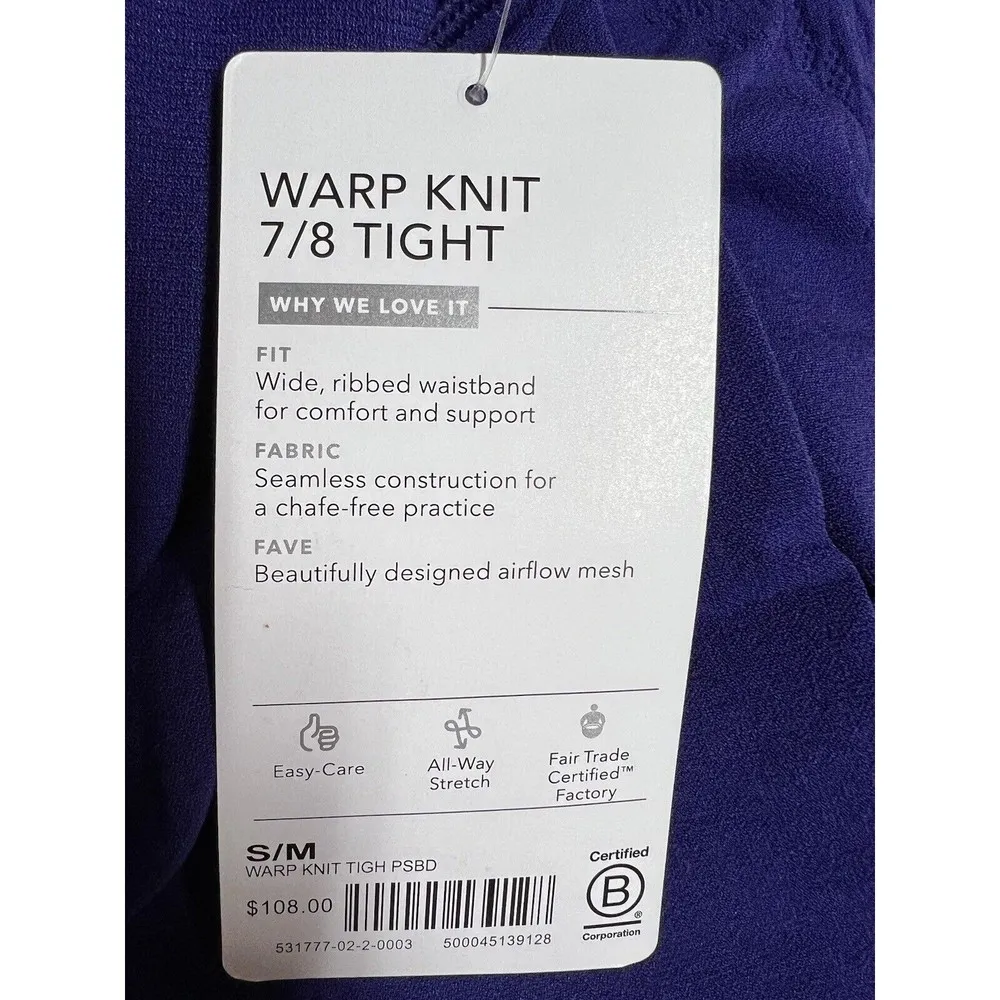 Athleta Warp Knit 7/8 Tight Poseidon Blue Women’s Size S/M - Image 9