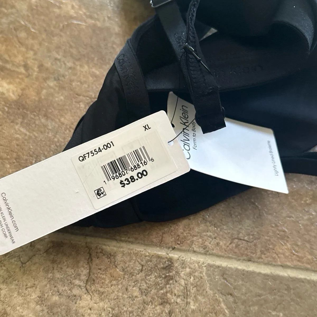 Calvin Klein Form To Body Lightly Lined Bralette Black Size XL - Image 12