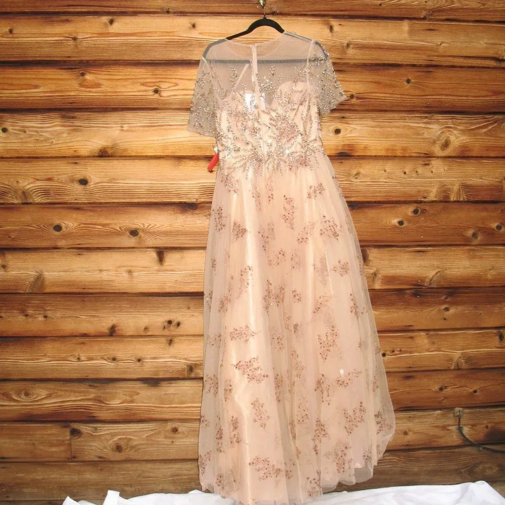 Mac Duggal 79317 Illusion Cap Sleeve A Line Gown Dress  10 - Image 11