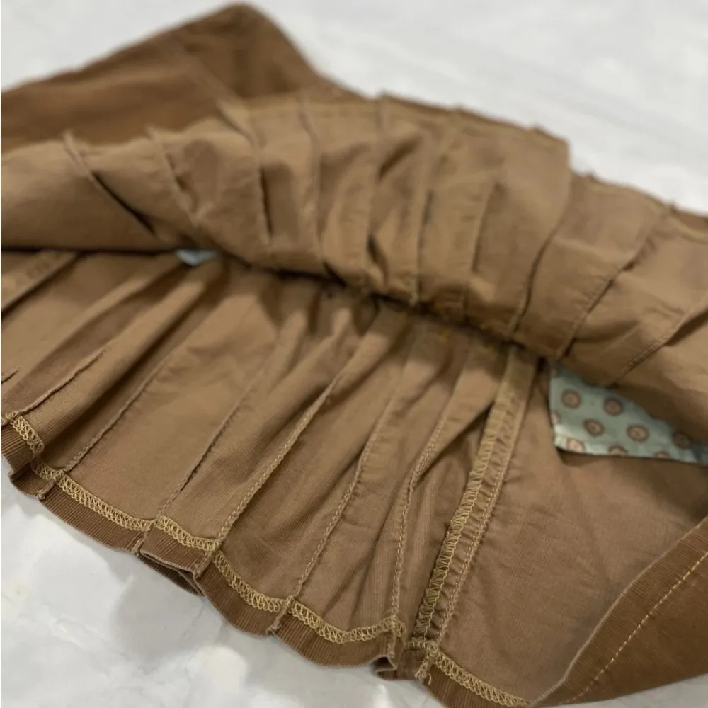Abercrombie & Fitch Vtg RARE Y2K Mini Pleated Brown corduroy Preppy Mini Skirt 6 - Image 6