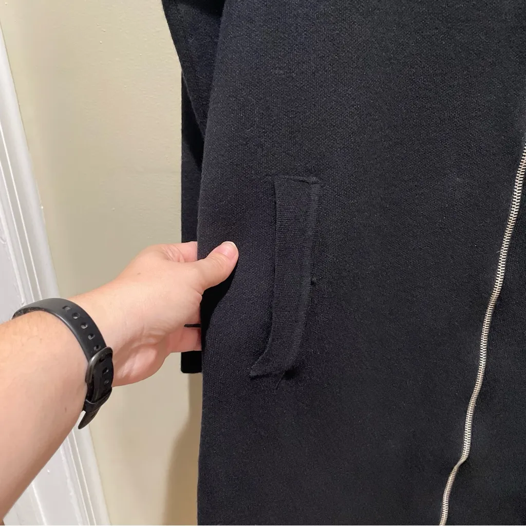 80 Park Portland Funnel Neck Zip Cardigan Coatigan Black Women’s Size Large NWT - Image 7