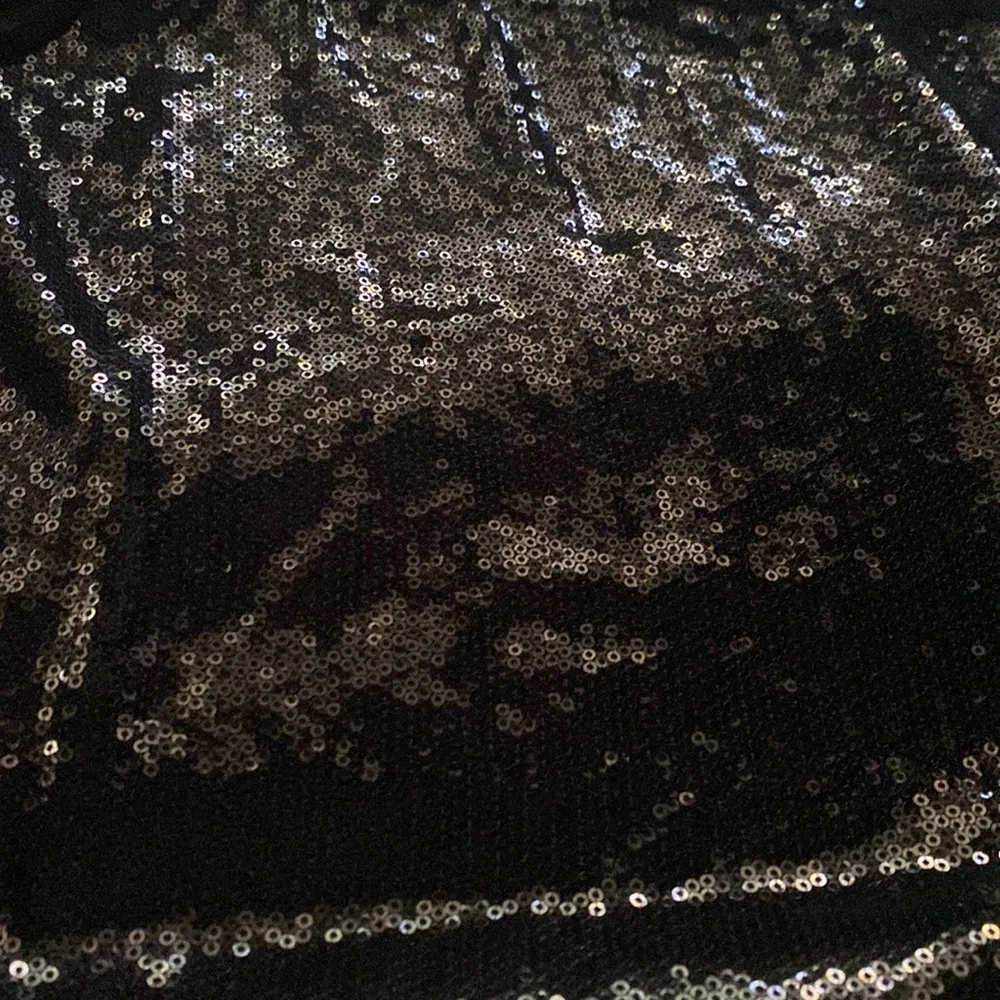 Ruby Ribbon sheer mesh sequined black top, size XS - Image 2