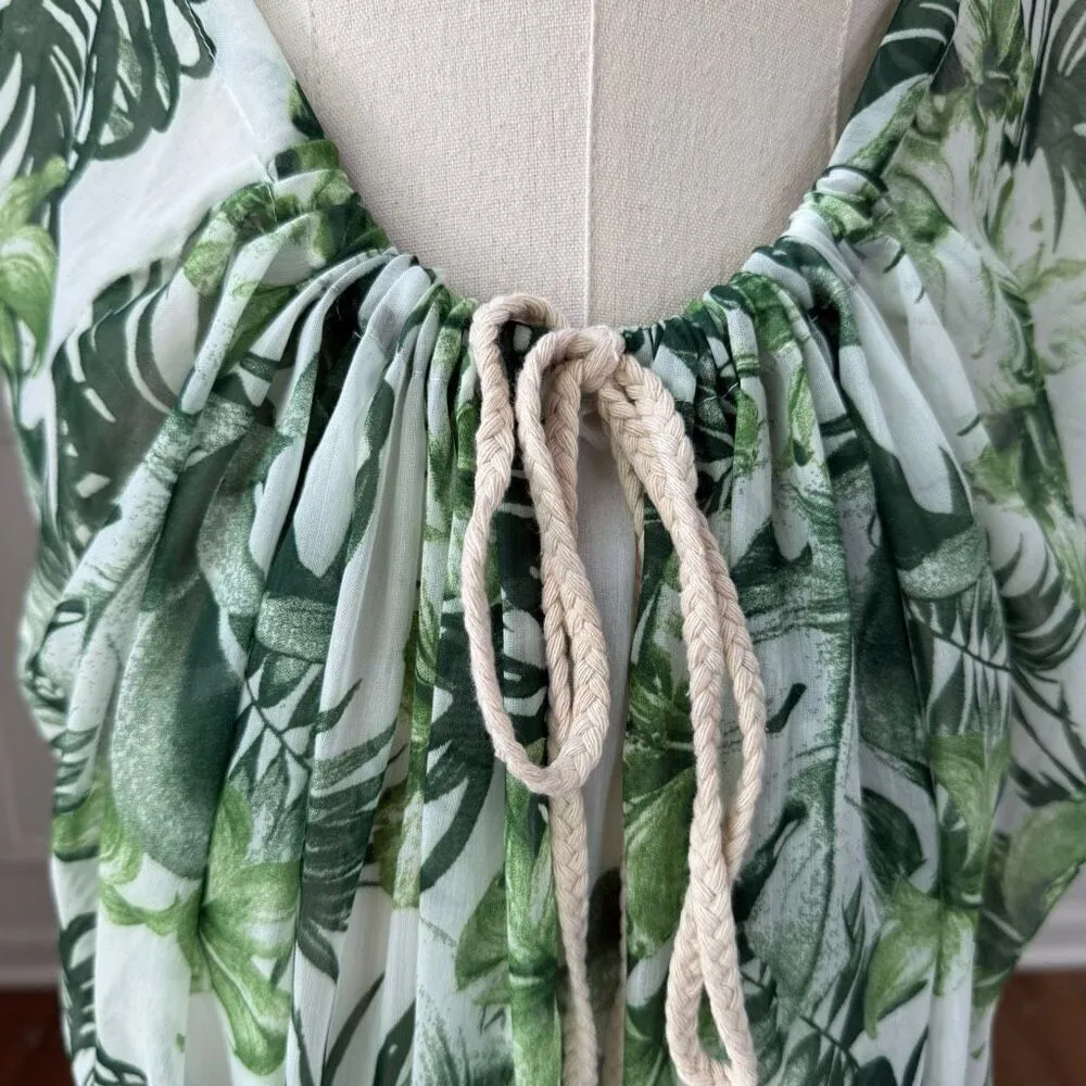Subtle Luxury Pool To Party Green Frond Pool Swim Coverup Sundress $100 OSFM Size undefined - Image 7