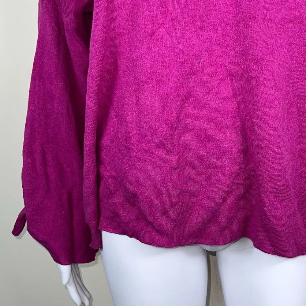 Cabi Split Bell Sleeve‎ Magenta Sweater - Image 3