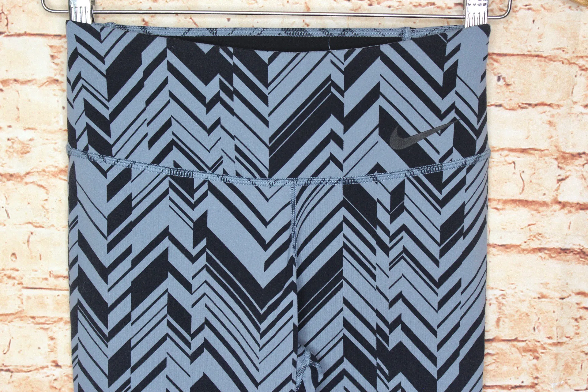 | Blue Gray/Black Pattern Dri-Fit Leggings - Image 3