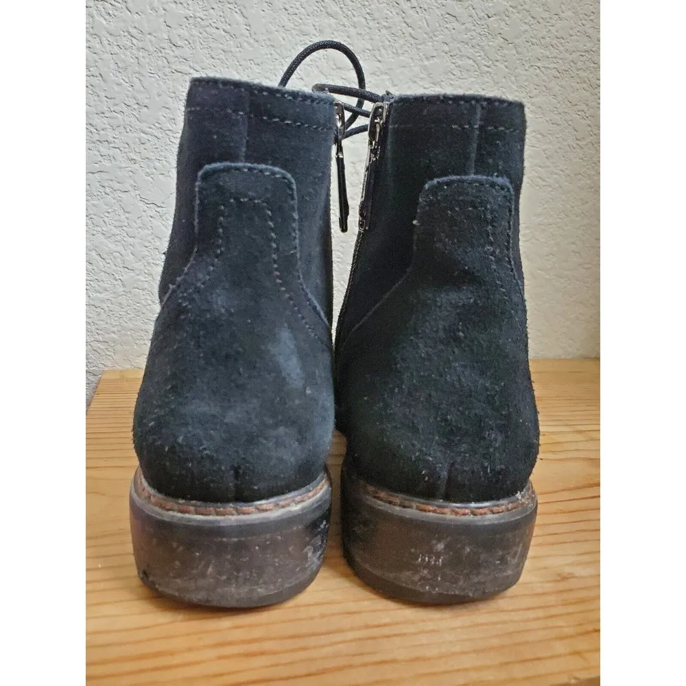 Blondo Women's Size 6M Black Leather Waterproof Side Zip Lace-Up Ankle B… - Image 3