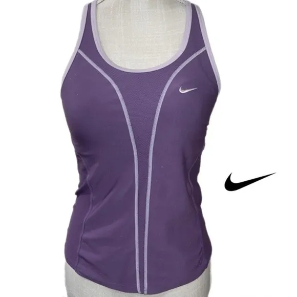NIKE Dri Fit Racerback Moisure Wicking Athletic Top Shelf Bra Stretch Athletic - Image 5
