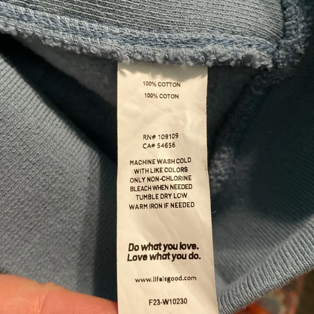 Life Is Good simply true zip HERE COMES THE SUN hoodie jacket blue Medium NWT - Image 5