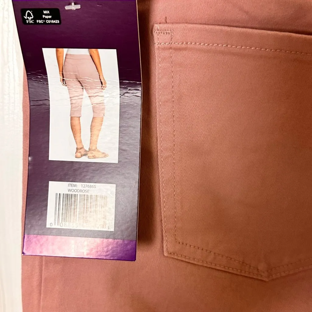 Gloria Vanderbilt Size 14 Total Contour Cropped Pants Stretch Cotton Blend Pink - Image 11