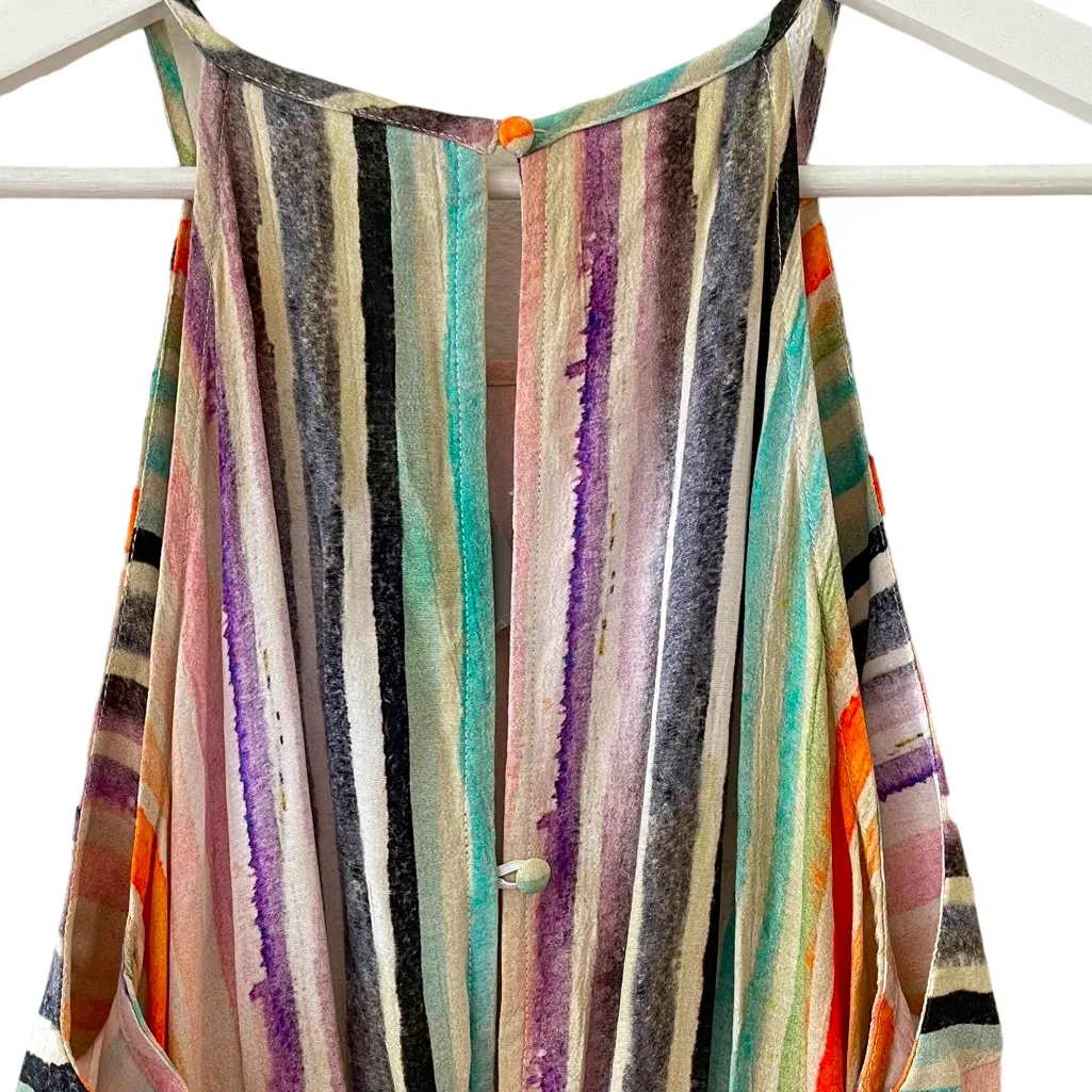 NWT Anthropologie Blank London Gallery Row Watercolor Stripe Print Jumpsuit S - Image 9