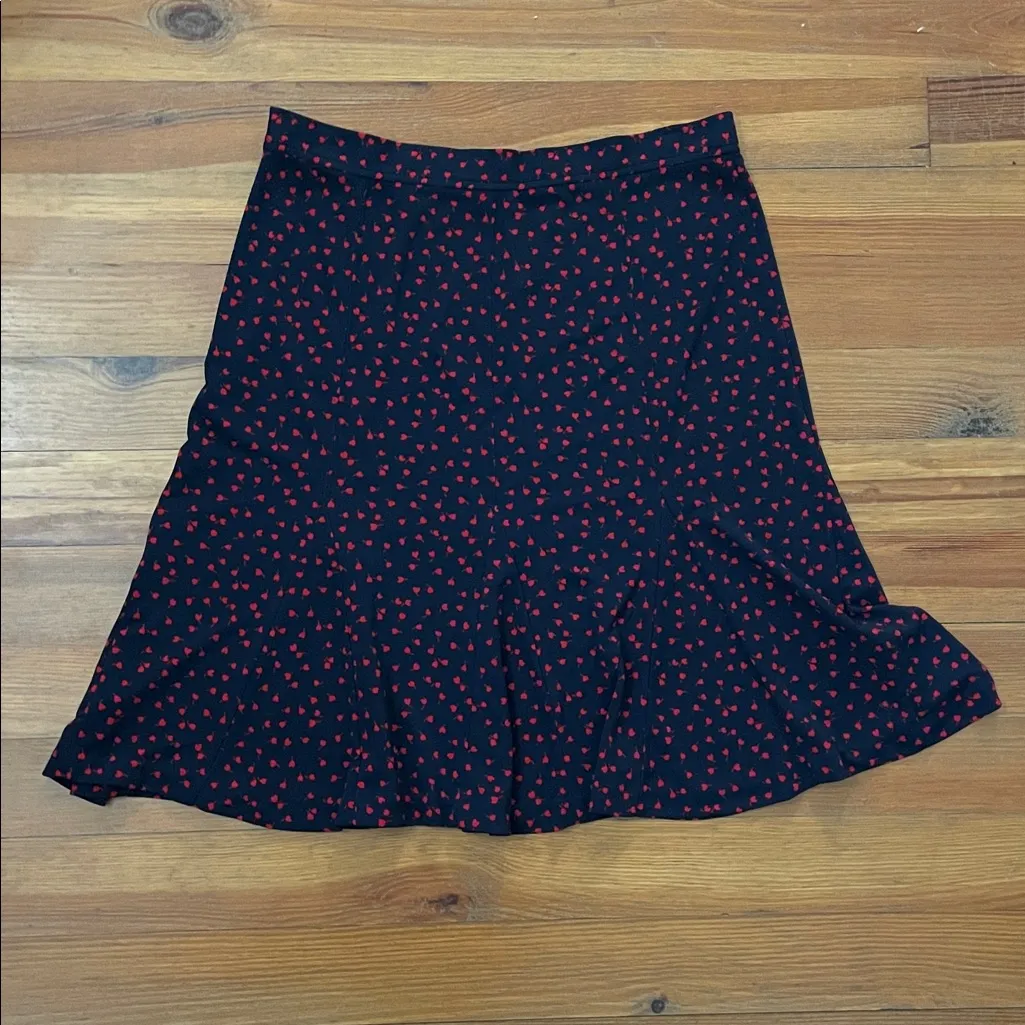 Talbots Blue or Black Cherry Heart Skirt Womens Size 10 Novelty Print Preppy - Image 4