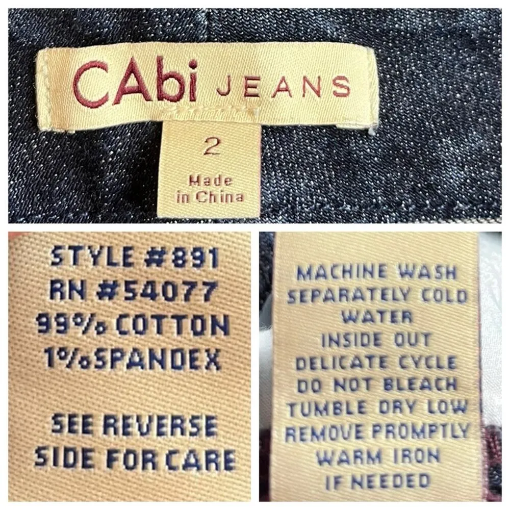 Cabi Jean #891 Shorts Long Bermuda Mid Rise Dark Wash Denim Women’s Size 2 - Image 8