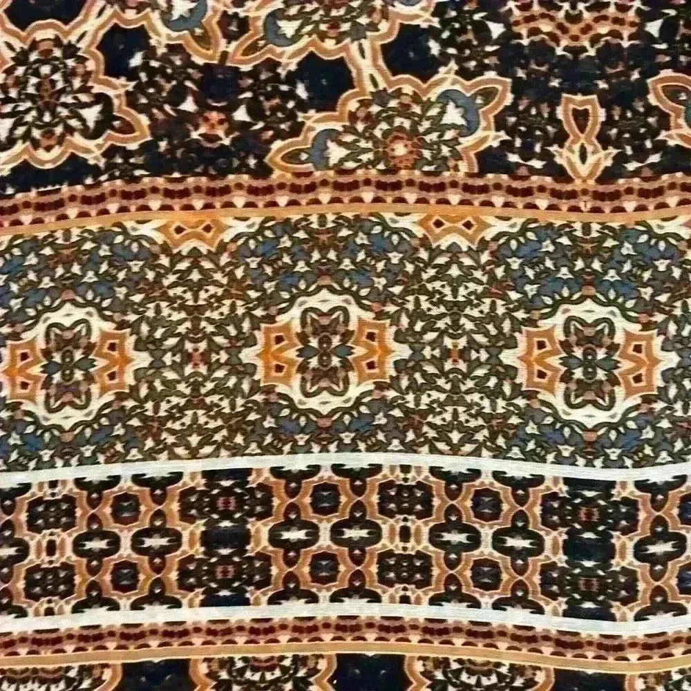 Democracy Women’s Boho Tie Front Tunic Top 3/4 Sleeve Sheer Shirt Blouse Size L - Image 3