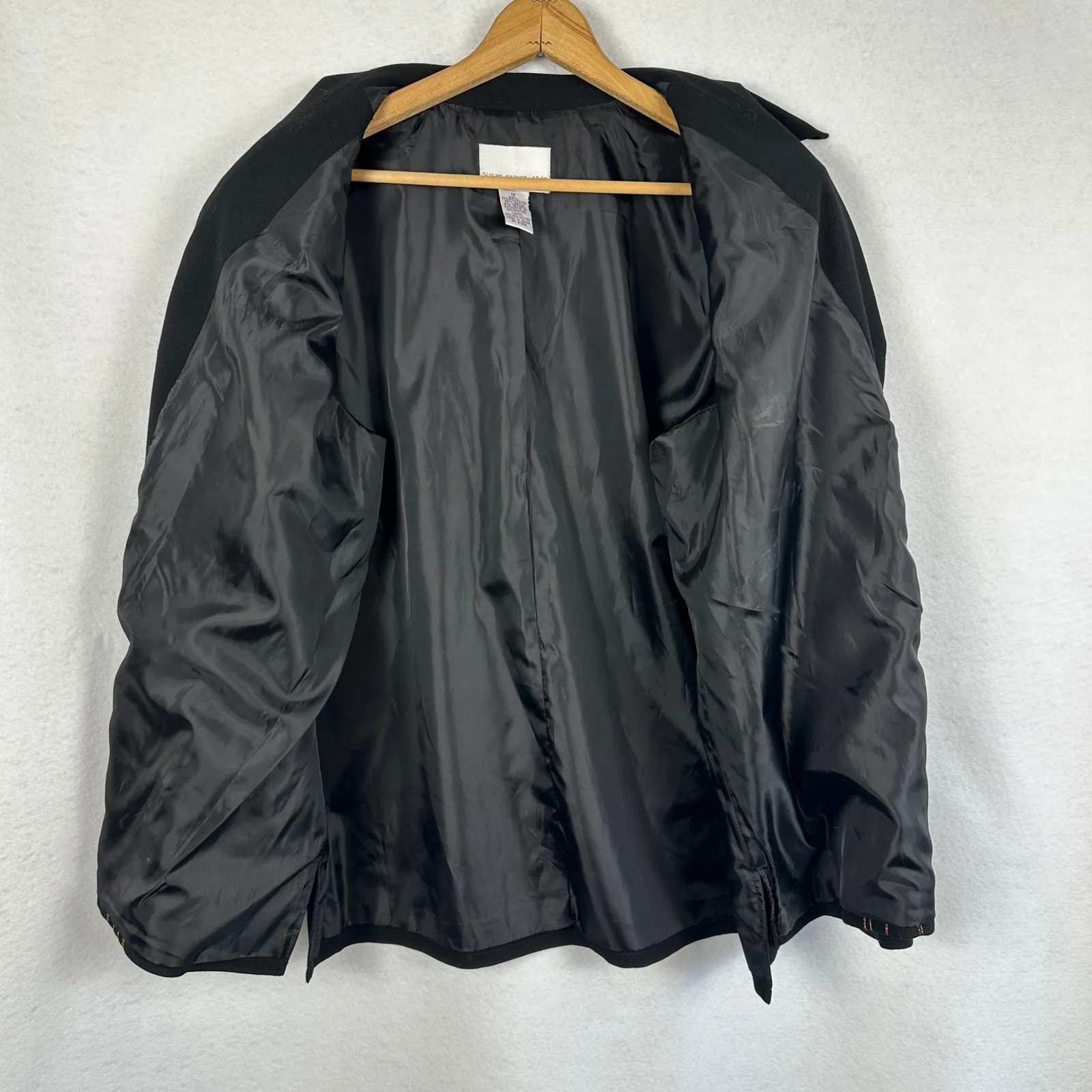 Susan Graver Style Black Embellished Mandarin Collar Blazer Women 1X‎ Elegant - Image 6