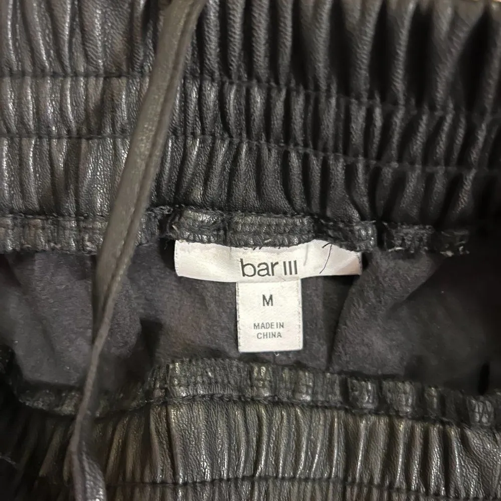 Bar III black faux leather pants M - Image 8