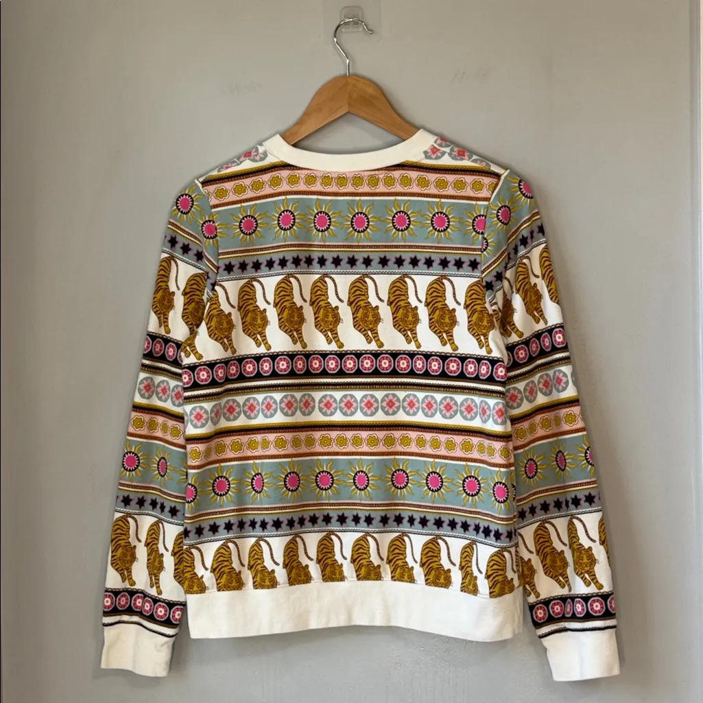 Boden Hannah Printed Sweatshirt Structured Orange Size XS - Image 6